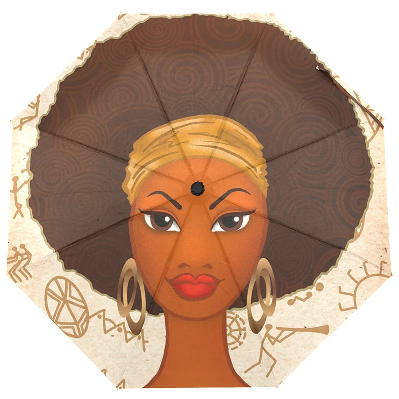African umbrella Африканский женский автоматический складной зонт от дождя, женские сильные 8K ветрозащитные Зонты на заказ, автоматический открытый и закрытый зонтик - Цвет: African umbrella