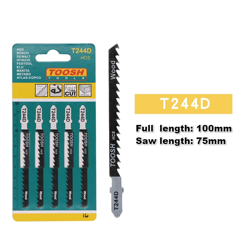 5pcs T244D 5 шт. лобзиков, режущий станок по дереву, пильный диск T111C T111D T144D T244D T344D T118A T127D T101B для Bosch Dewalt Hitachi Makita Festool - Цвет: 5pcs T244D