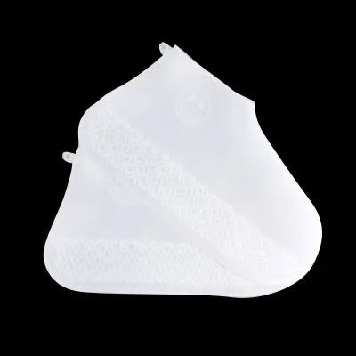 white Shoe Cover Outdoor Children Adult Non-slip Waterproof Silicone Shoe Covers Thick Wear-resistant Rain Boots Reusable Easy Clean - Цвет: white