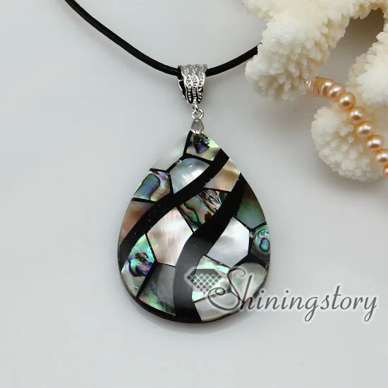

teardrop seawater rainbow abalone Penguin white seashell mother of pearl oyster pendant necklaces 2013 ladies fashion jewelry
