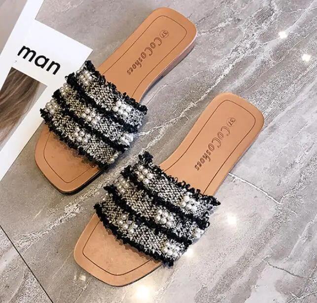 2019 г. модные женские шлепанцы Летняя повседневная обувь с открытым носком