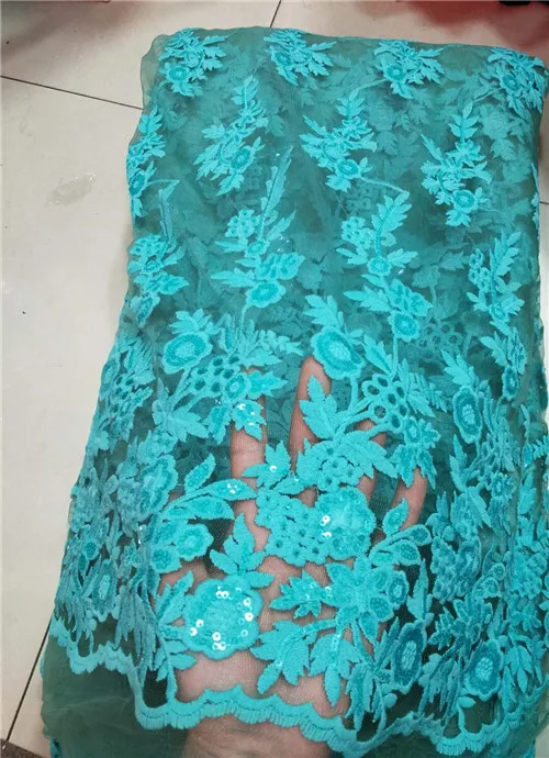 2018 высокое качество французское нигерийское Сетчатое кружево с блестками