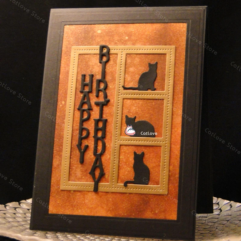 6 шт./Лот трафареты для резки металла в виде кошек и животных рукоделия