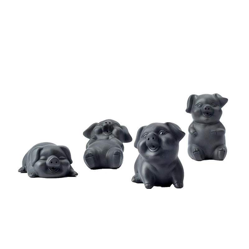 

Lovely Pig Tea Pet Purple Ceramic Crafts Decorative Ornaments Porcelain Tea Play Crafts Kung Fu Tea Set Decoration Crafts K013
