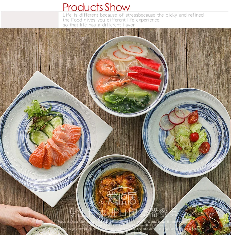 Керамическая тарелка многофункциональная Сделано в Японии ручная роспись под