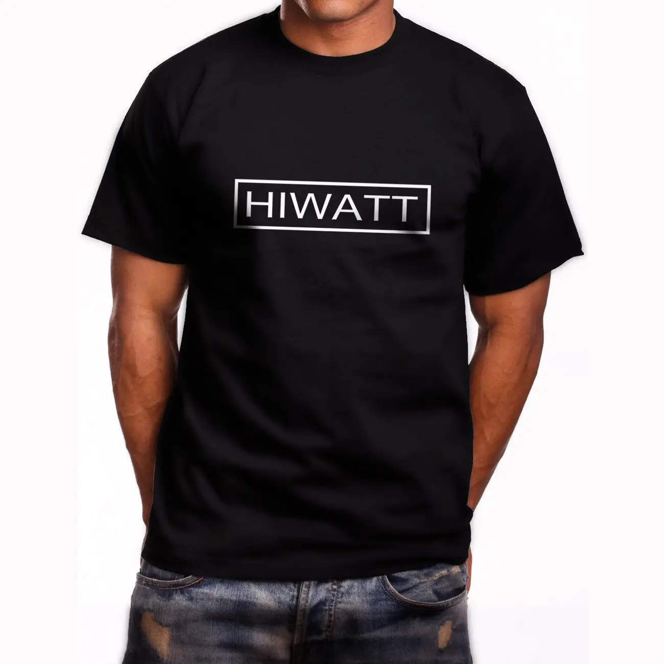 Новый Hiwatt гитара логотип короткий рукав Для мужчин черный футболка Размеры S к 5XL