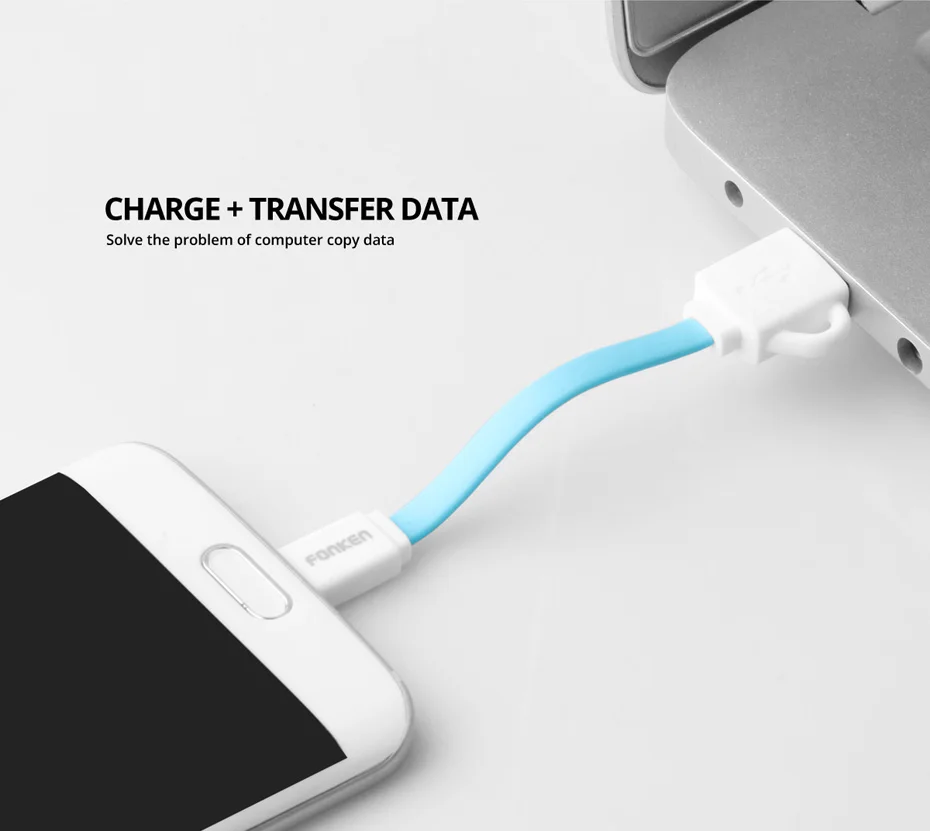 FONKEN Micro USB кабель 10 см карманные телефонные кабели Запасные запасные аккумуляторы для путешествий Быстрая зарядка шнур 2.4A брелок лапша Android кабель для передачи данных