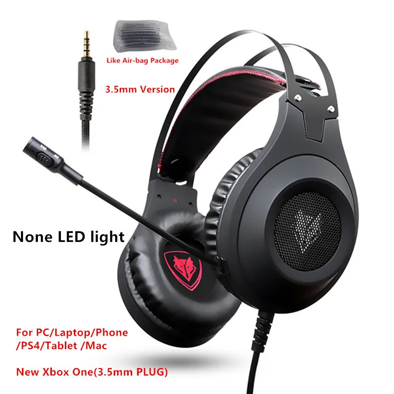 Black 3.5mm Xiberia Nubwo N2 3,5 мм игровая гарнитура PC Gamer Bass Casque с микрофоном для телефона PS4 N2U USB Игровые наушники с светодиодный для компьютера - Цвет: Black 3.5mm