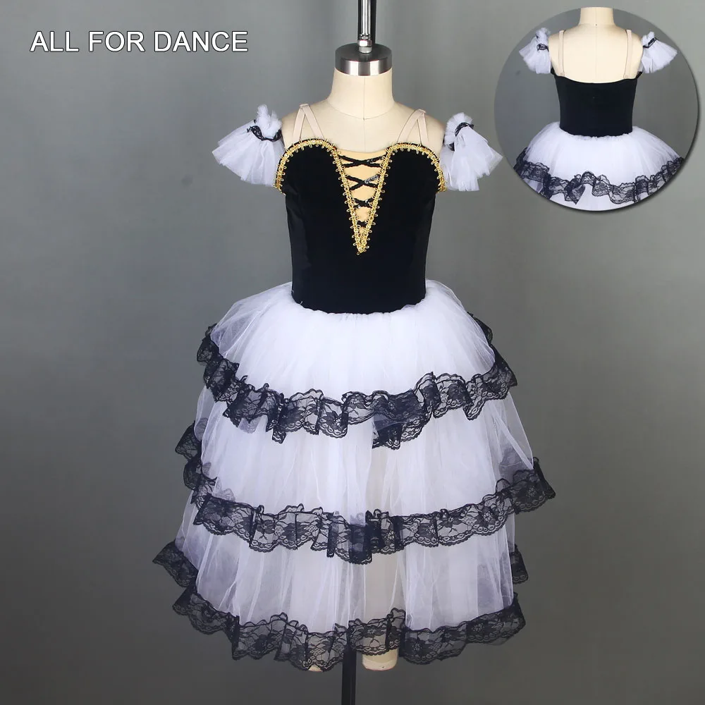 Длинная черная бархатная балетная пачка с черным лифом|Балет| |