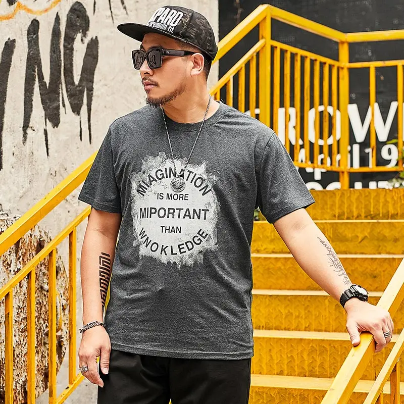 Плюс Размеры Для мужчин футболки Новая мода печатных футболка Летняя уличная
