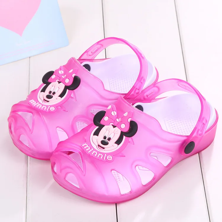 Pink Minnie Новинка; детский светодиодный светильник для мальчиков и девочек; сандалии принцессы; мягкие детские сандалии на плоской подошве; детская обувь; Вьетнамки; шлепанцы; пляжные сандалии - Цвет: Pink Minnie