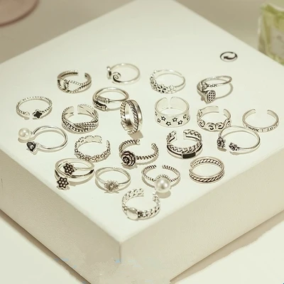 59 типов тайских серебряных колец с открытым кольцом обручальное Винтажное