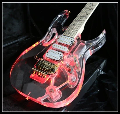 Цветная электрическая гитара светодиодная лампа акриловый корпус цветок