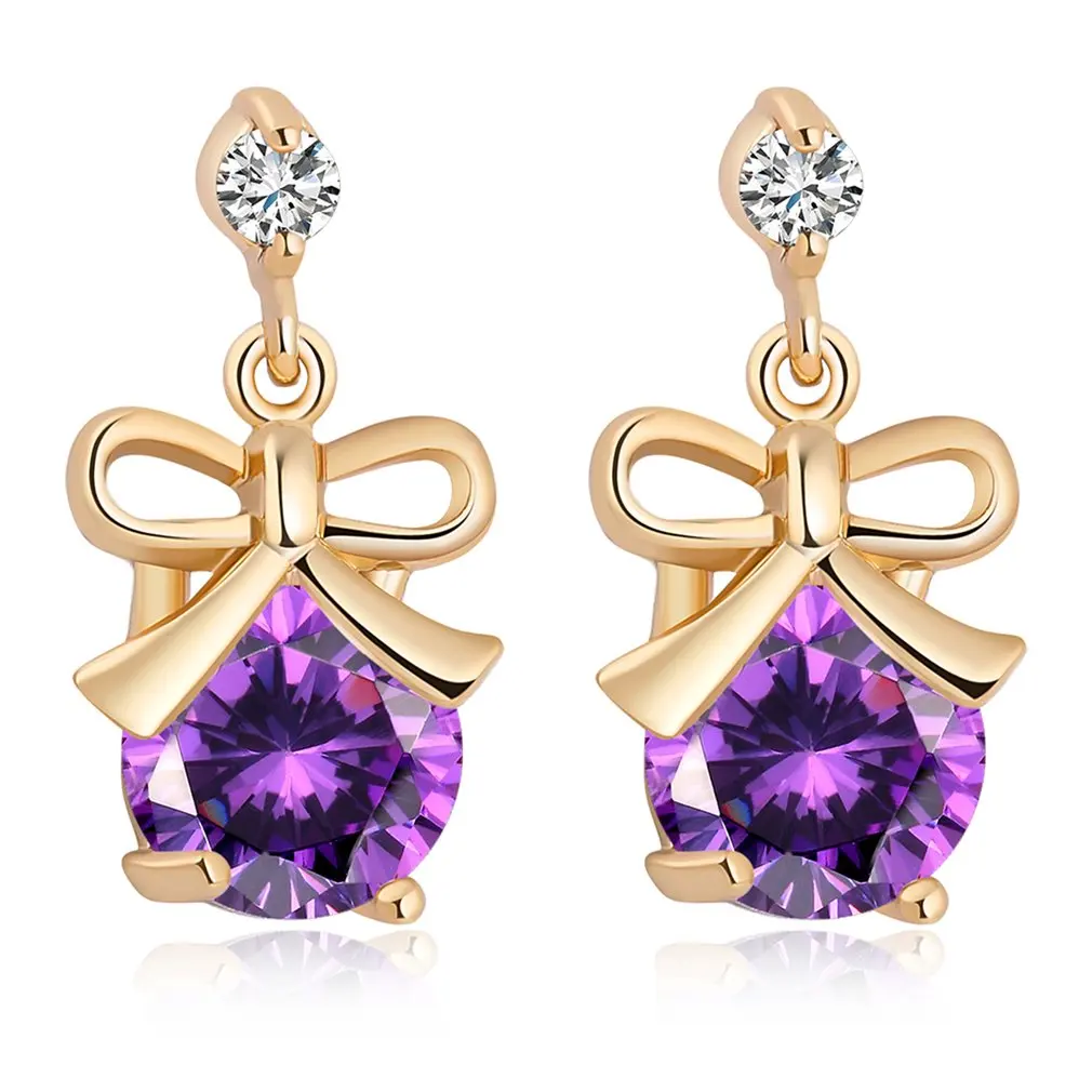 Стильные женские отличные циркониевые серьги ювелирные изделия красивые для