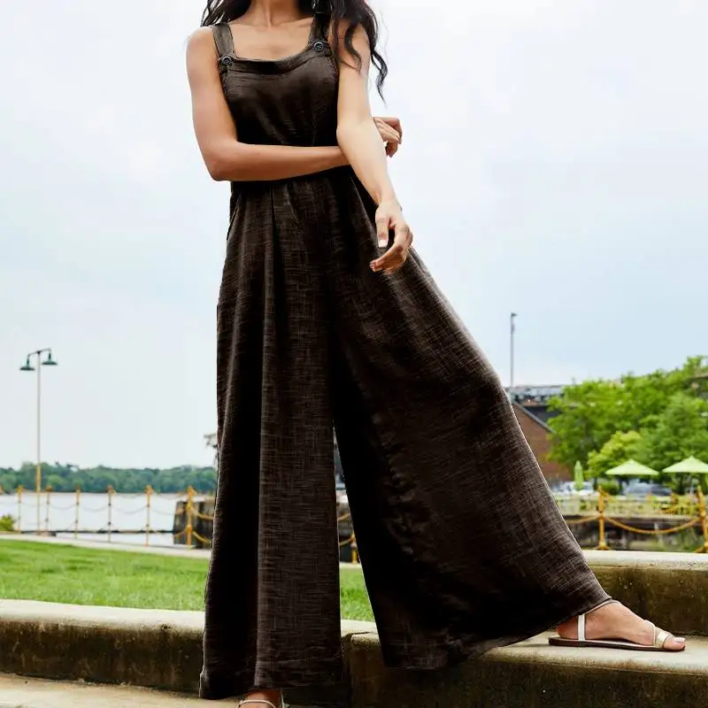 Celmia размера плюс женские комбинезоны винтажные ремни 2021 Летние повседневные