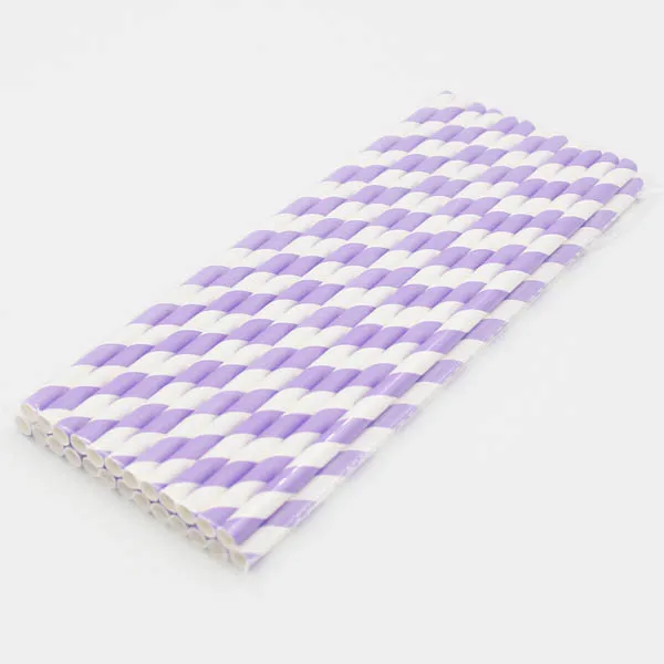 light purple 25 шт./лот бумажные трубочки в полоску бумажные соломинки для рождества/дня рождения/свадьбы джунгли вечерние украшения тропические товары - Цвет: light purple