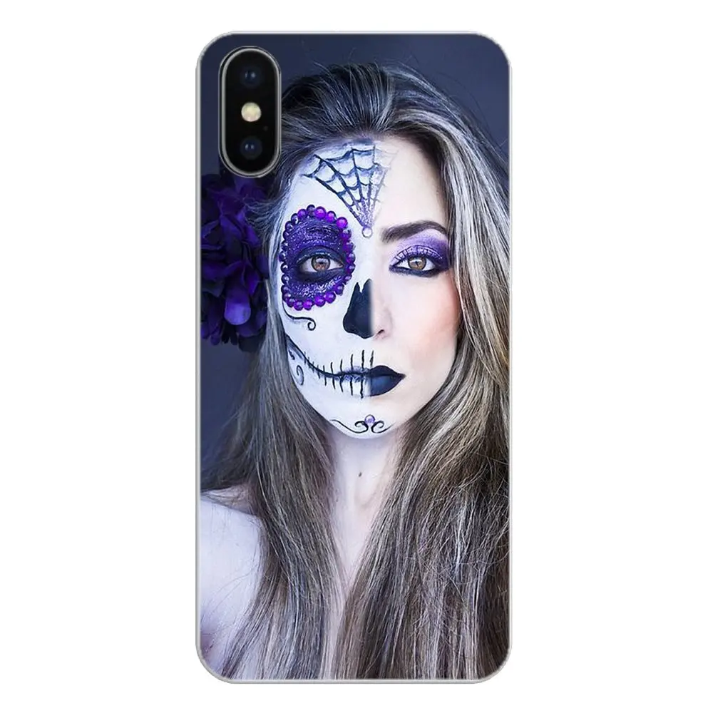 Мягкий прозрачный чехол для Xiaomi Redmi 4X S2 3S Note 3 4 5 6 6A Por Pocophone F1 Mi Dia De Los Muertos Sugar Floral Skull