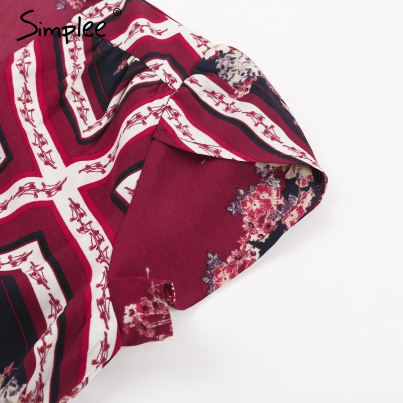 Длинное женское платье с запахом Simplee элегантное макси бохо принтом на лето и