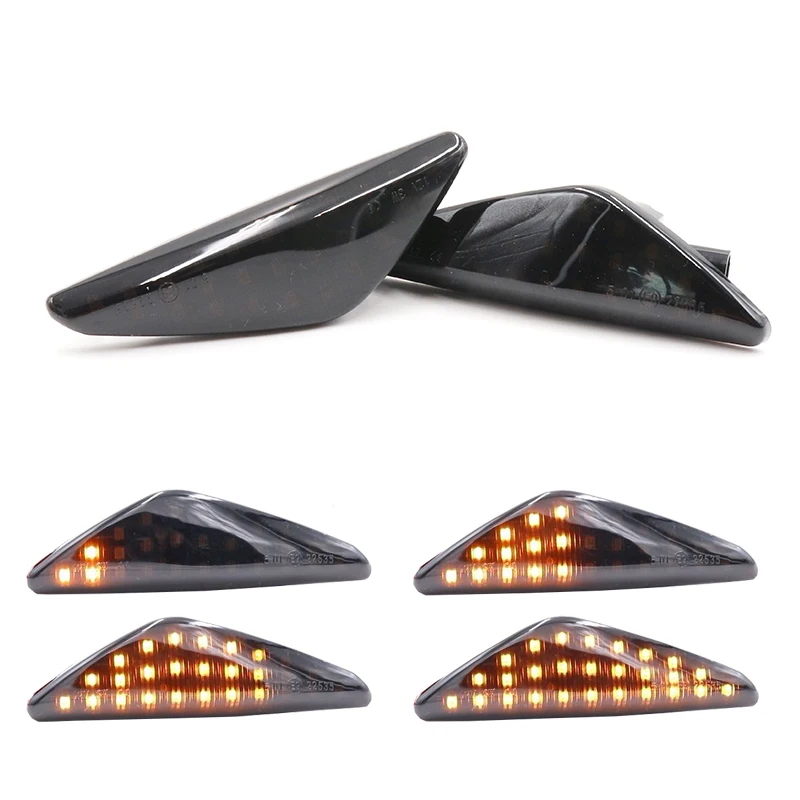 

For BMW X5 E70 X6 E71 E72 X3 F25 Pair Led Amber Dynamic Side Marker Turn Signal Light Sequential Blinker Light