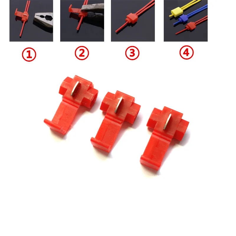 

50Pcs Electrical Wire Cable Crimp Terminals Insulated Quick Splice Scotch Lock Red 22-18 AWG Blue 18-14 AWG Connectors #0304