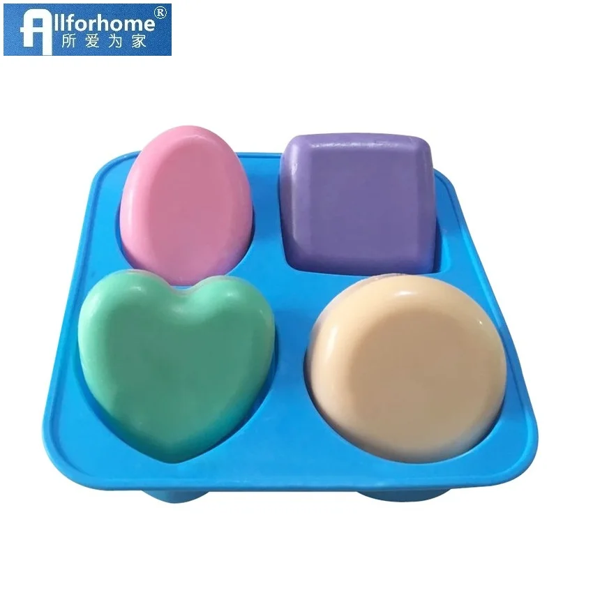 Форма для мыла с 4 полостями круглая овальная квадратная геометрическая форма