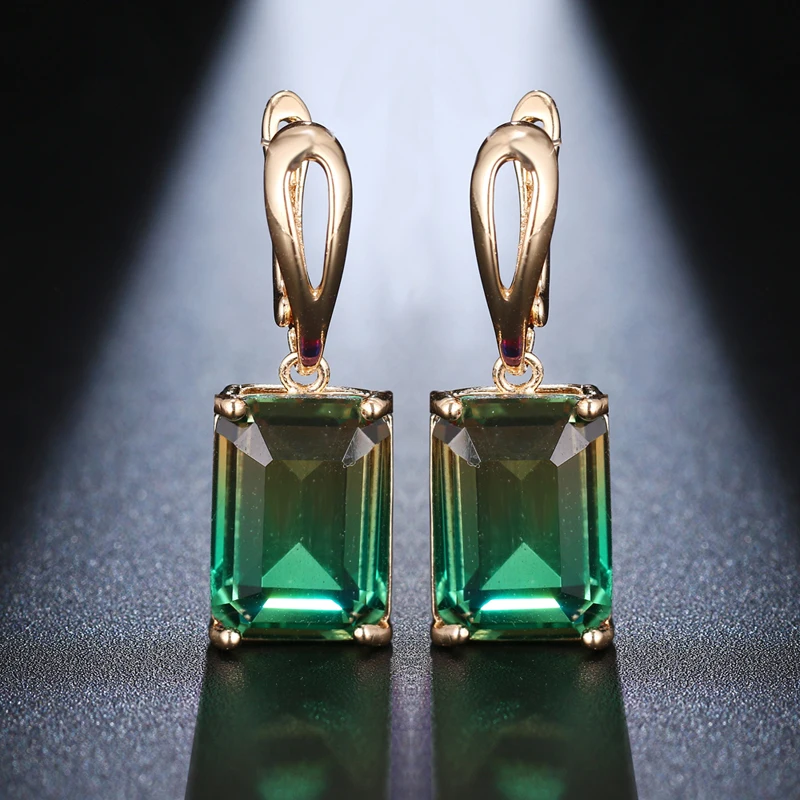 Женские турмалиновые серьги LZX 5 цветов квадратные подвески с кристаллом из