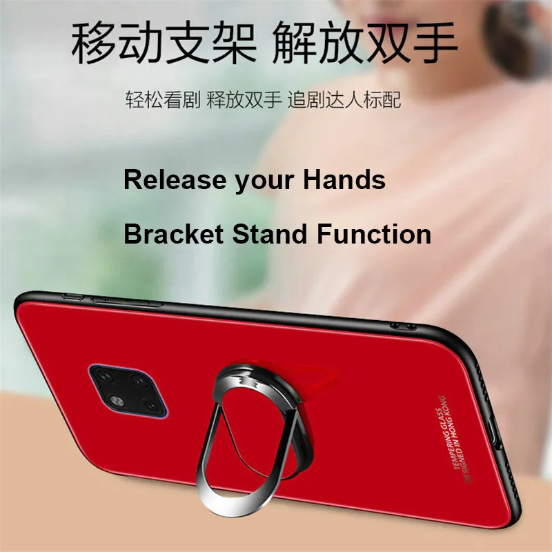 Кольцо для телефона на магните с стеклянный чехол смартфона Huawei Mate 20 30 Pro 20X Lite Y5 Y6