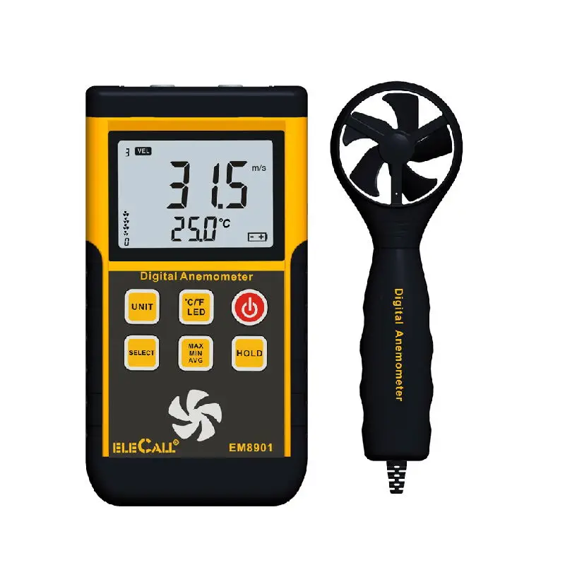 AIMOMETER EM8901 EM8902 портативный цифровой анемометр с ЖК подсветкой измеритель скорости