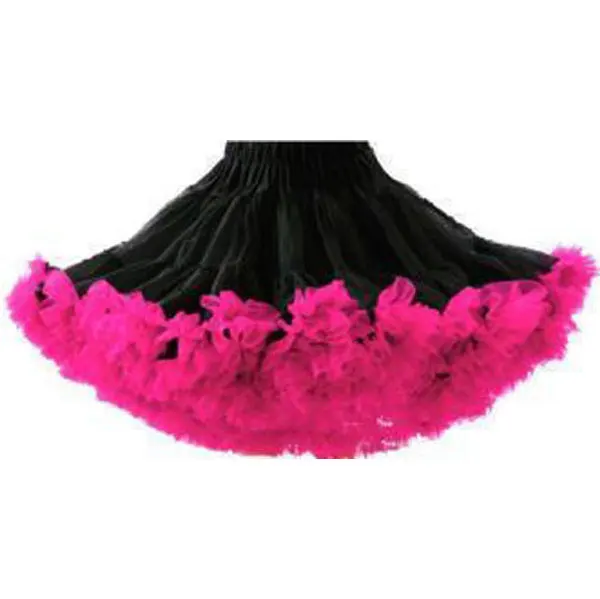 Black And Hot Pink Женская Подростковая мини-юбка, размеры s, m, l, шифоновая балетная одежда с рюшами, летняя женская юбка-пачка, Женская юбка для взрослых - Цвет: Black And Hot Pink