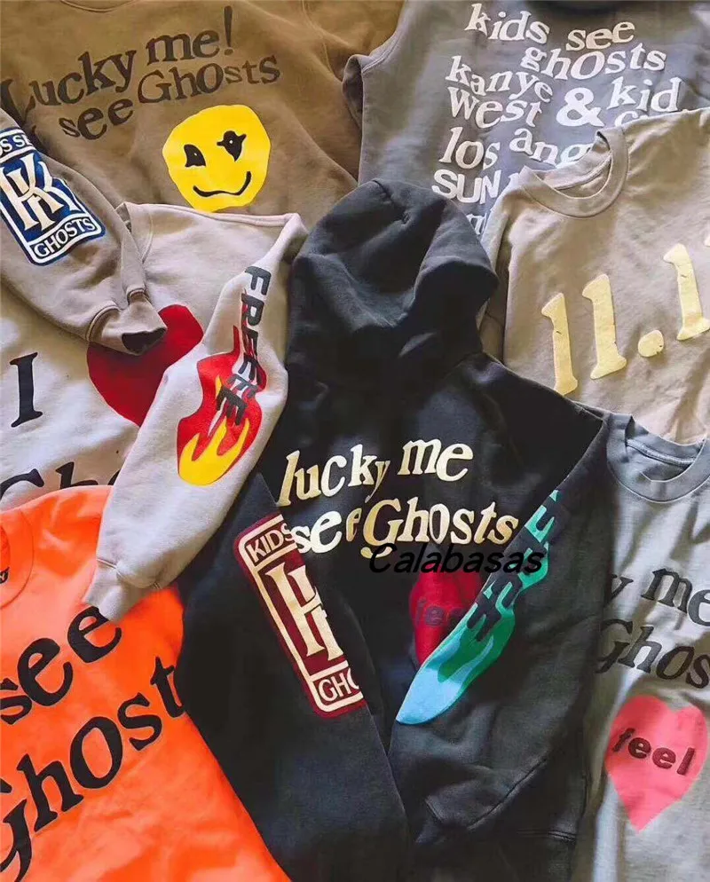 Kanye West KIDS SEE GHOSTS Толстовка флокированные мужские толстовки в стиле хип-хоп Уличная
