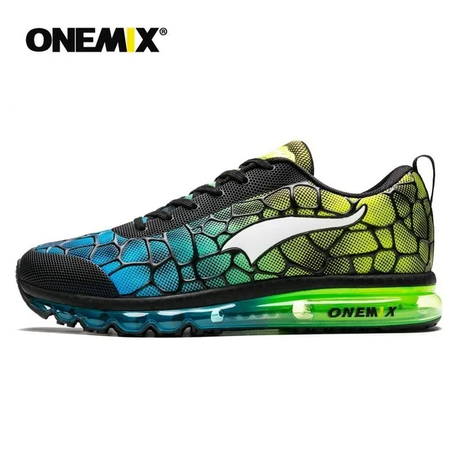 GreenWhite ONEMIX, мужские кроссовки для бега, уличные спортивные кроссовки для ходьбы, Дышащие Беговые кроссовки с воздушной амортизацией, мужские кроссовки для занятий спортом, фитнесом, размера плюс - Цвет: GreenWhite