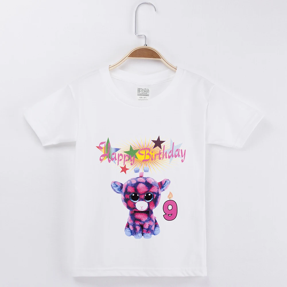 

2019 Unicorn Clothes For Girls Birthday T Shirt For Kid Cartoon Painting 100% Cotton Children Boy Costumes Baby Girl Tops Tees
