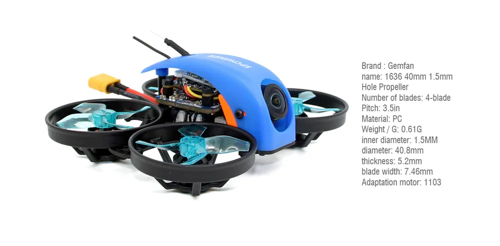 SPC Maker мини КИТ HD 78 мм микро F4 Cinewhoop небольшой гоночный Дрон с видом от первого лица с самонастраиваемым устройством с управлением от первого лица без контроллера w/25/100 мВт VTX Runcam Разделение Mini 2 1000TVL Камера