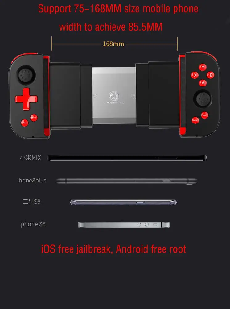 BEESCLOVER X6 Pro Wireless Phone Game Controller Gamepad Telescopic Extendable Joystick for iphone Andriod PUBG mobile r20 | Электроника