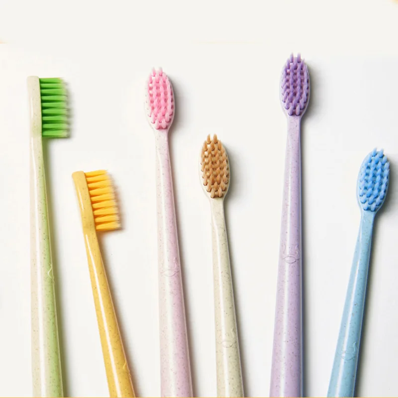 Натуральная 1 шт. цветная Милая семейная зубная щетка случайный цвет разлагаемая