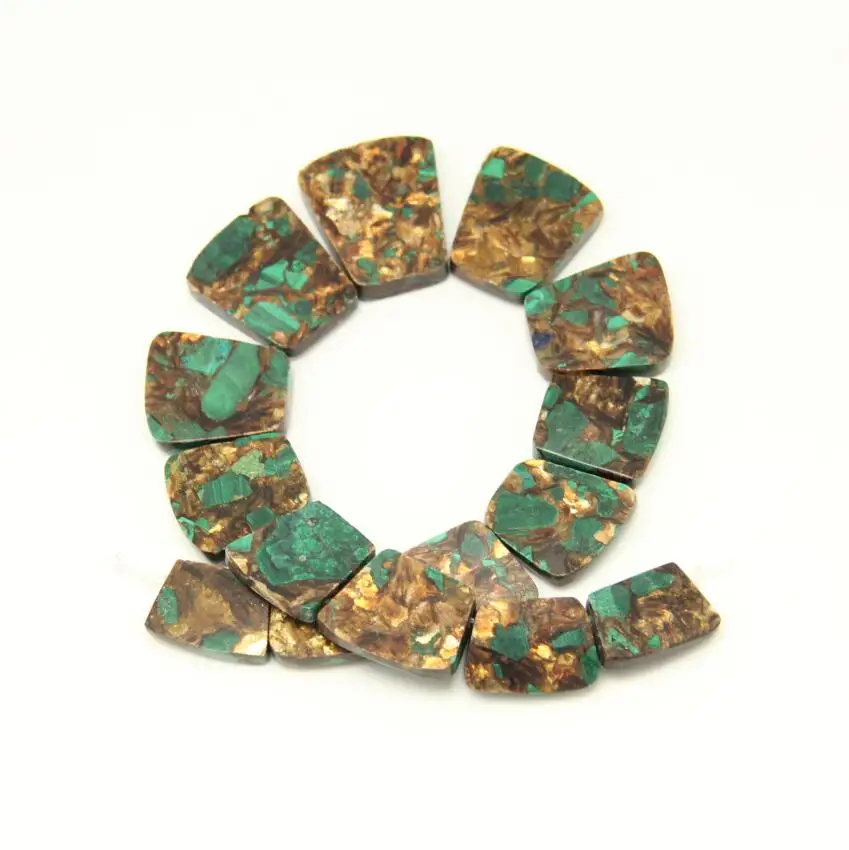 15 шт. гладкие коричневые и зеленые Impression императорские камни набор из бусин