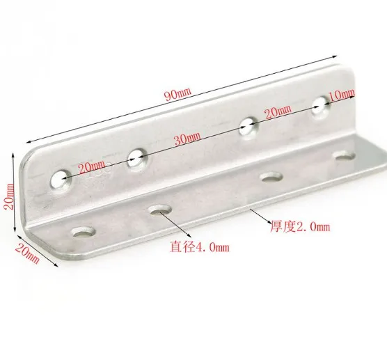Угловые скобы из нержавеющей стали угол 90 градусов Тип соединителя L 2 0x20x20x90 с 4 |