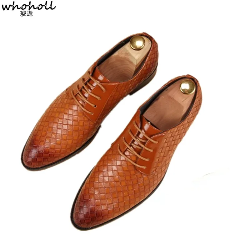 Модельные туфли мужские туфли-оксфорды из плетеной кожи в стиле ретро