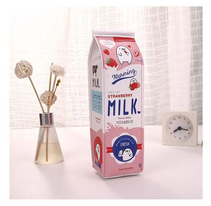 Чехол для карандашей из искусственной кожи с рисунком из мультфильма Morning Milk, органайзер для хранения канцелярских принадлежностей, сумка для карандашей, школьные офисные принадлежности, Escolar
