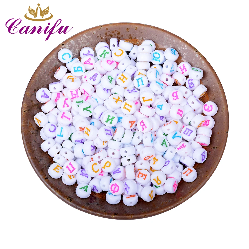 Canifu 4*7 мм случайные смешанные белые разноцветные русские буквы Алфавит Акриловые