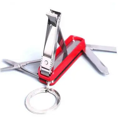 Красный 5в1 EDC портативный многофункциональный инструмент нож для ногтей кусачки ножницы лезвие складной Ручной Резак Брелок-триммер на открытом воздухе - Цвет: Красный