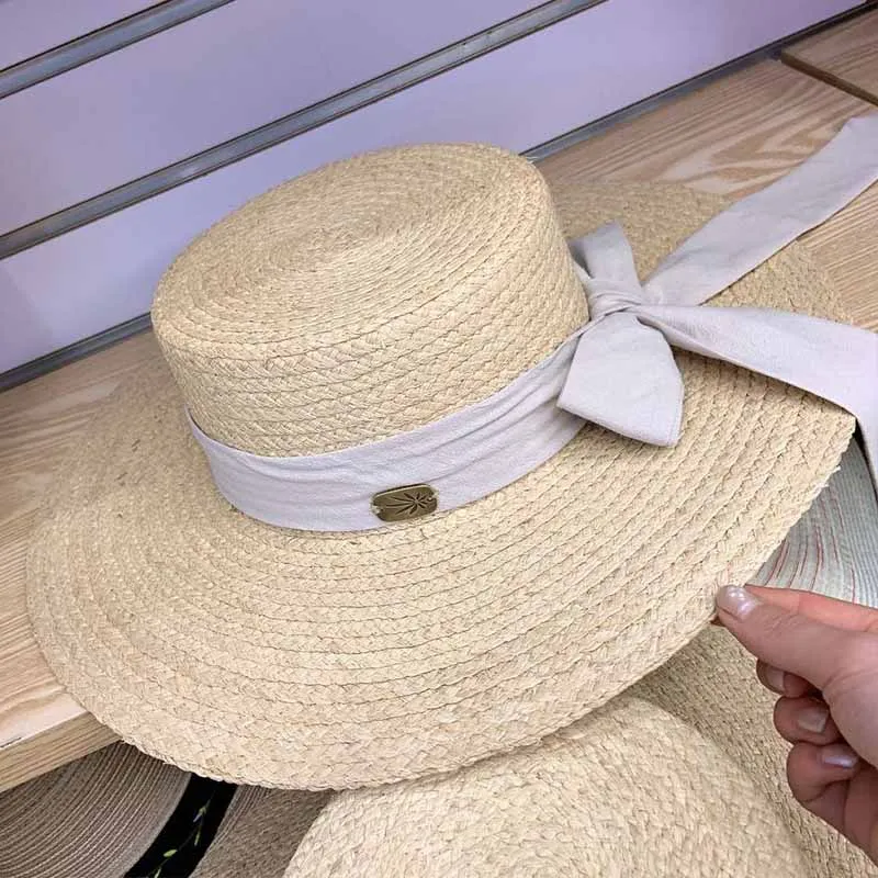 Women Raffia Hats Girl Elegant Ribbon bow Wide Brim Sun Hat Ladies Floppy Summer Straw Hat Kentucky Derby Visor Cap UV Beach Hat