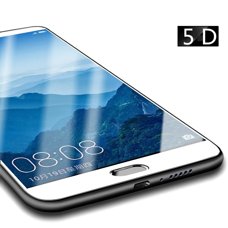 White glass 5D изогнутые полное покрытие Экран протектор стекло на хонор 10 хонор 9 закаленное защитное стекло на хуавей хонор 10 хонор 9 y9 п смарт huawei honor 9 10 p smart - Цвет: White glass