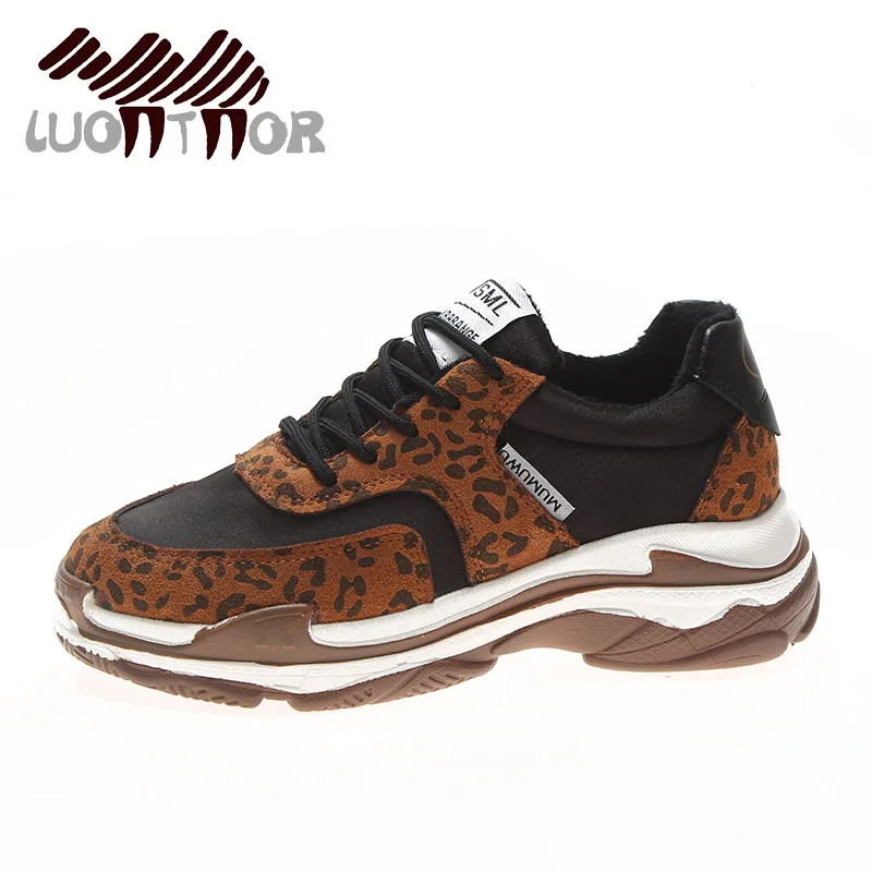 LUONTNOR леопардовым принтом Для женщин кроссовки новые модные для удобная