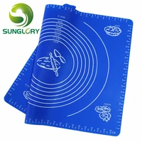 diy 5040cm silicone roll cut mat silicone baking mat square rolling cutting pad fondant cake decorating tools color royalblue