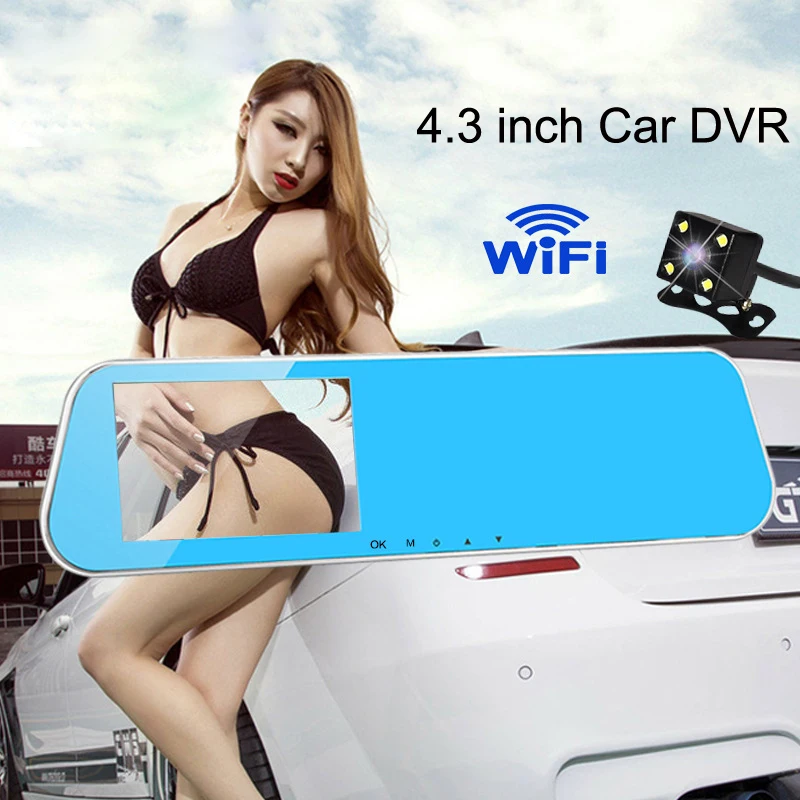 HD 1080P WiFi 4 3 дюймов Автомобильный видеорегистратор камера зеркало заднего вида