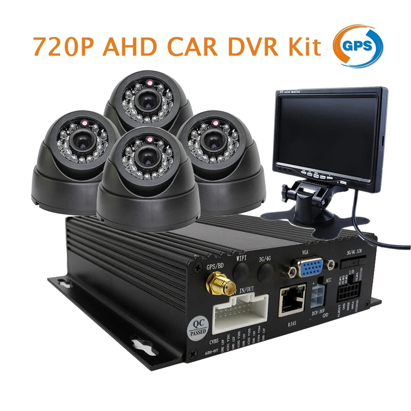 Бесплатная доставка 4ch 720 P HD AHD GPS SD автомобильный видеорегистратор видео