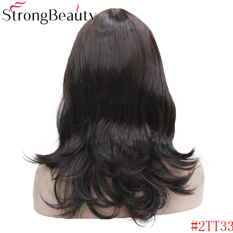 2TT33 StrongBeauty девушка синтетические натуральные волнистые длинные волосы красный коричневый Косплей парики для женщин 5 цветов - Цвет: 2TT33