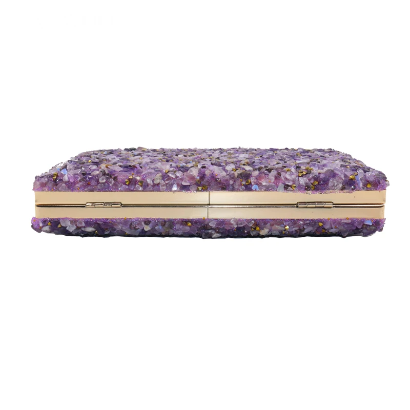 LAUWOO Purple Stone Women Elegant Evening Bags Lady Diamond Banquet Bag Minaudiere Female Wedding Party Clutch | Багаж и сумки