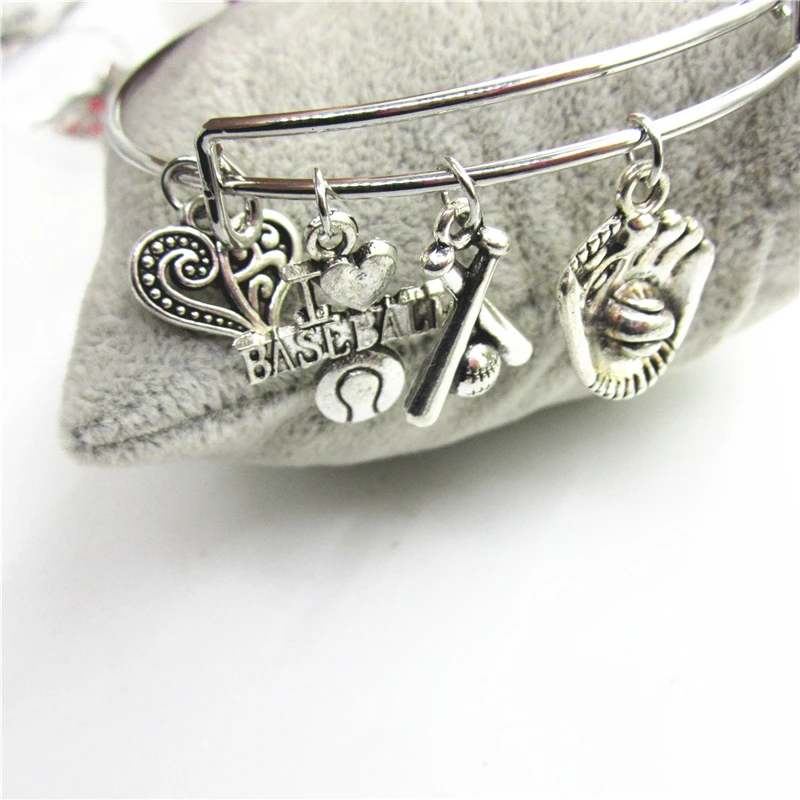 Новое поступление 2020 10 шт. I love бейсбольные спортивные браслеты крупнопористые